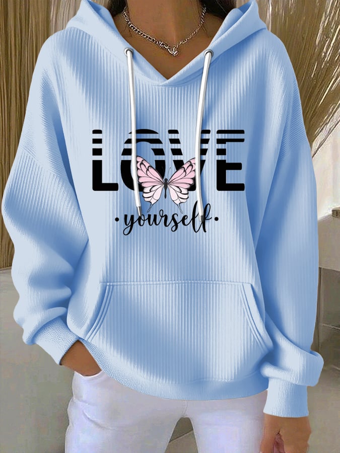 Women's Faith Print Casual Hooded Sweatshirt
