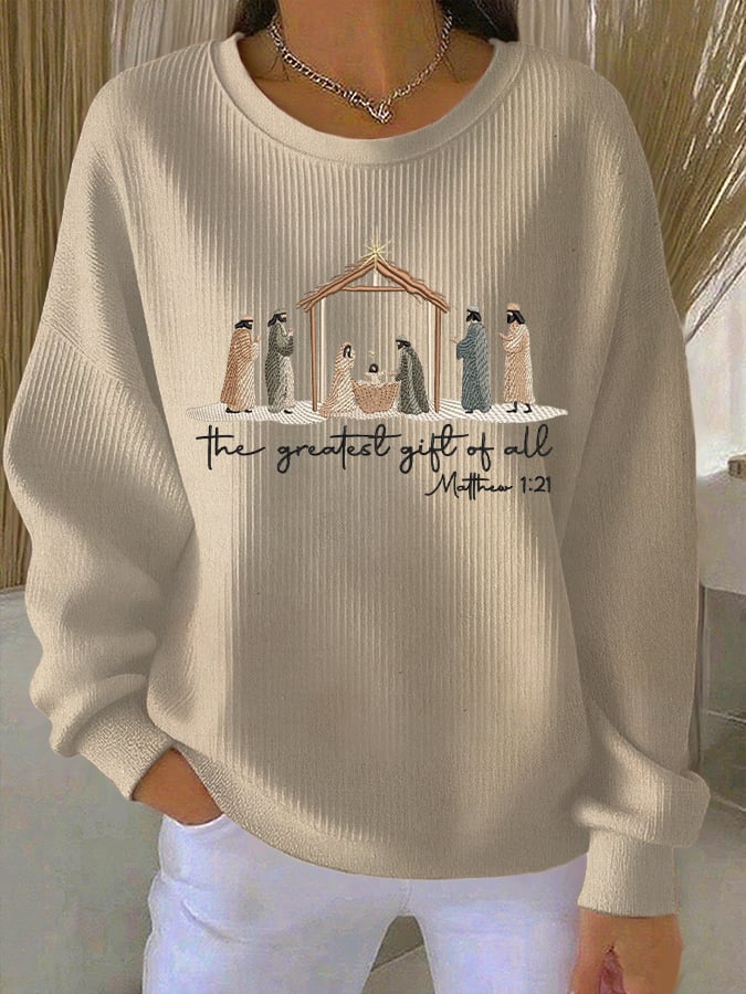 Women's The Greatest Gift Of All Print Casual Sweatshirt