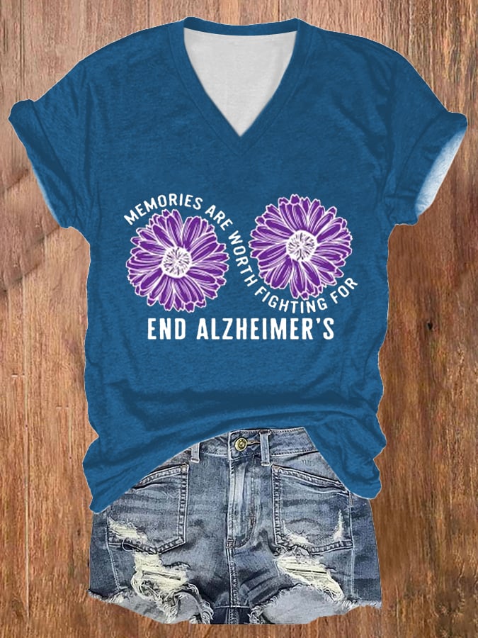 Women's  Alzheimers Awareness Print T-Shirt