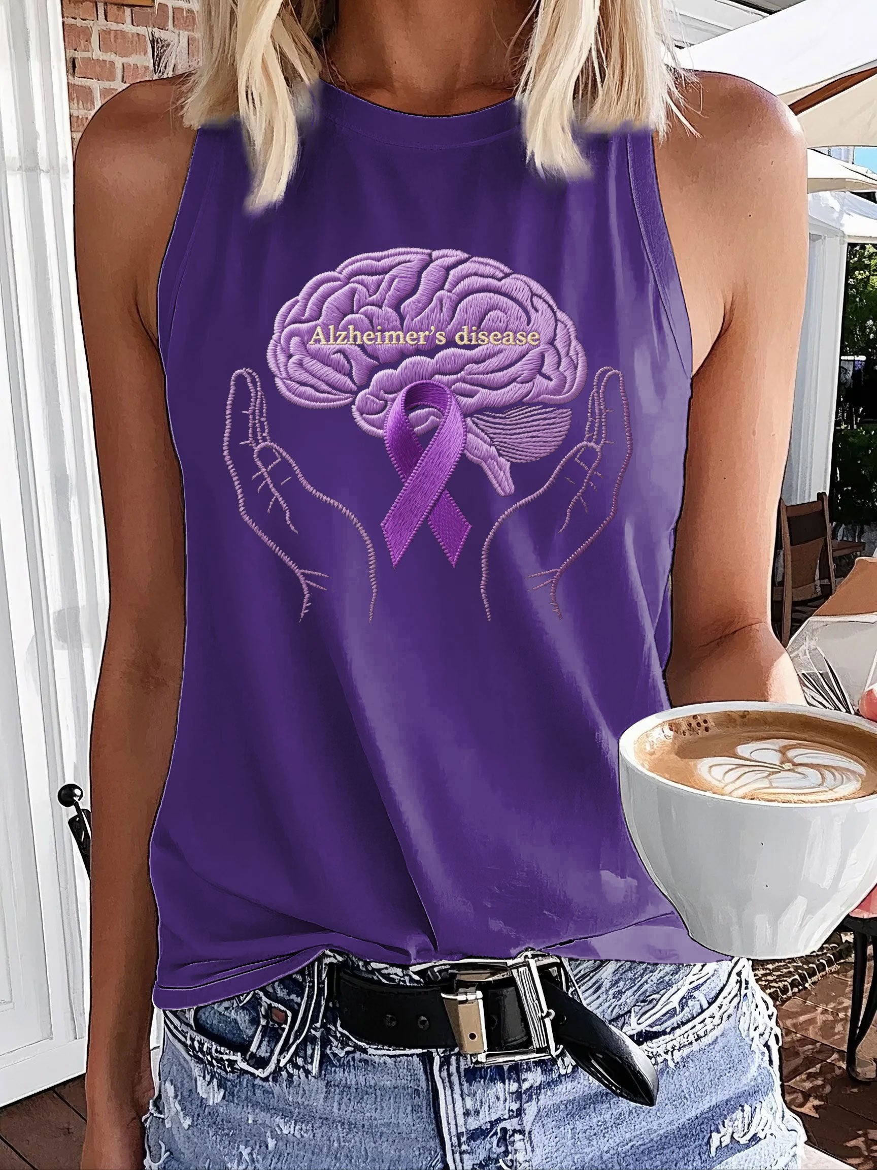 Women's Alzheimer's Knitted Print Vest