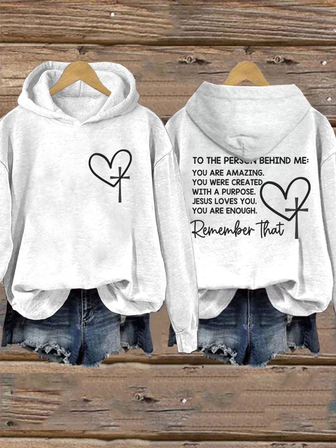 Women's Dear Person Behind Me Christian Print Casual Hoodie