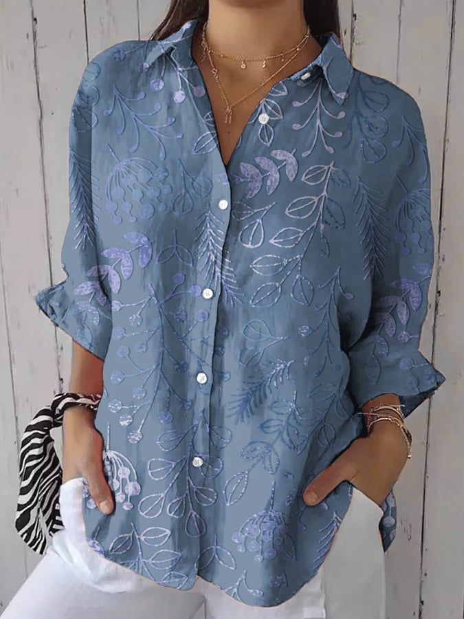Women's Purple Art Floral T-Shirt