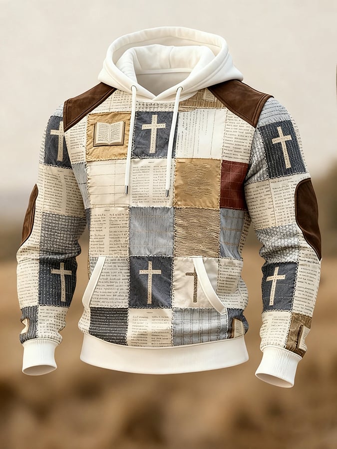 Men's Retro Faith Print Hoodie