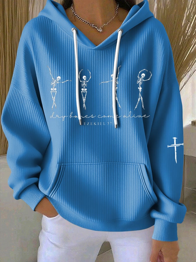 Women's Faith Print Casual Hoodie