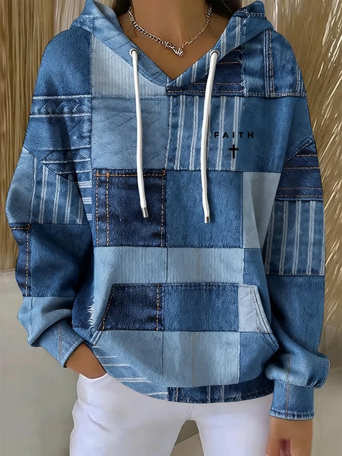Women's Faith Print Casual Sweatshirt