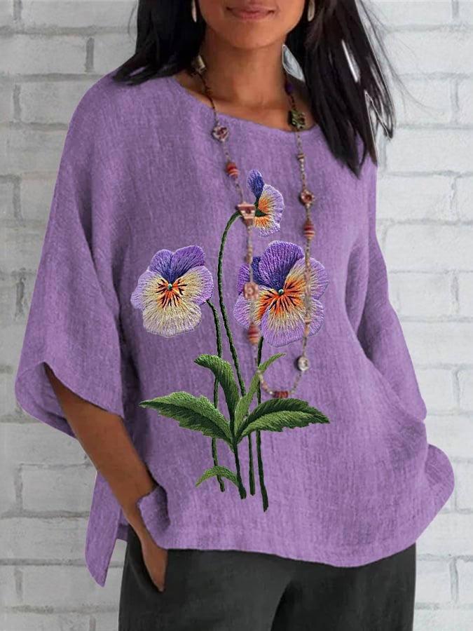 Women's Purple Flower Alzheimer's Awareness Support Shirt