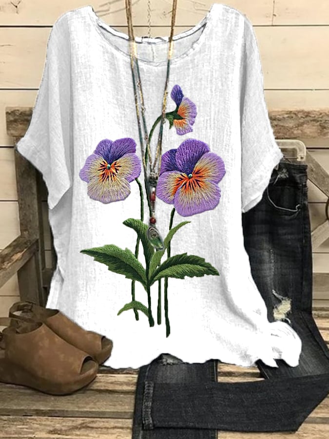 Women's Purple Flower Alzheimer's Awareness Support Shirt