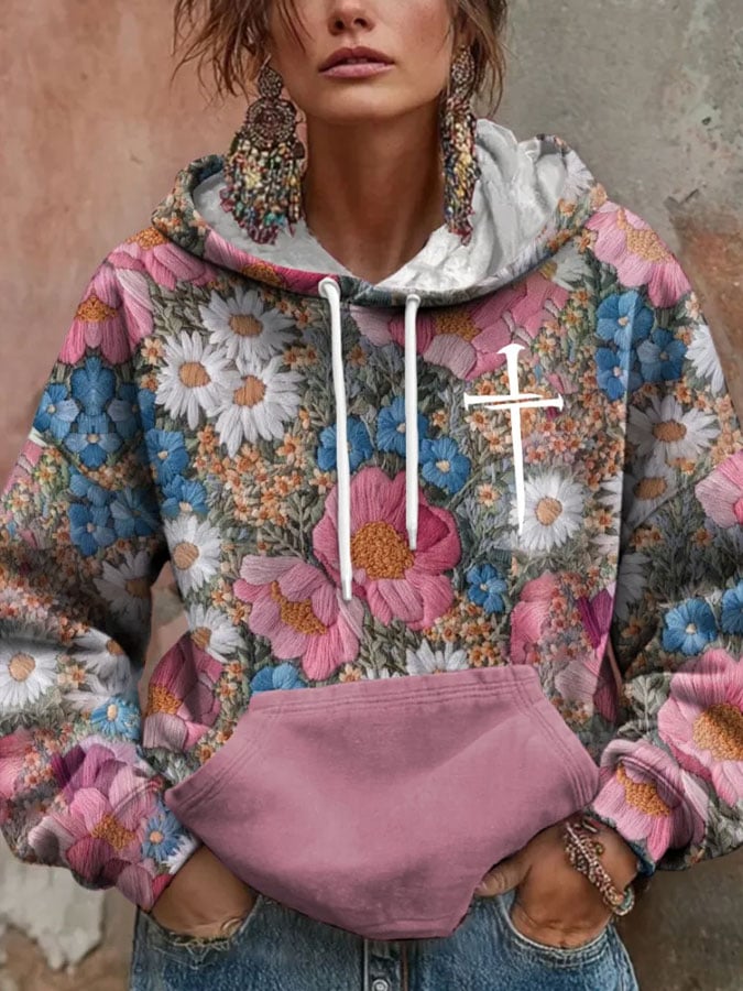 Women's Faith Print Casual Hoodie