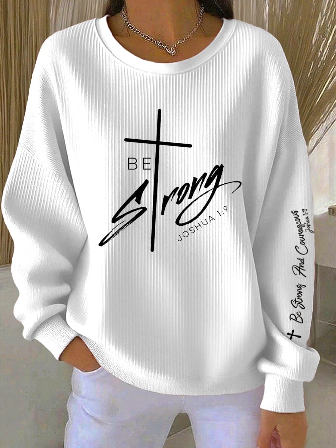Women's Casual Faith Textured Sweatshirt