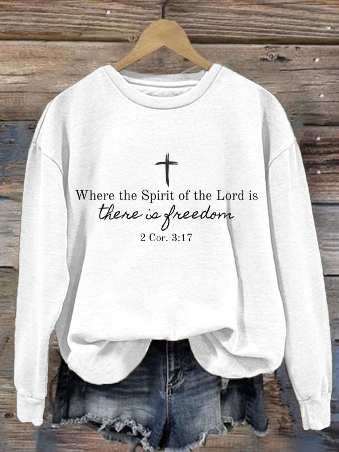 Women's Freedom Printed Crew Neck Sweatshirt