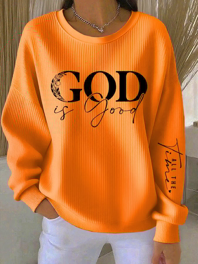 Women's Casual Faith Textured Sweatshirt