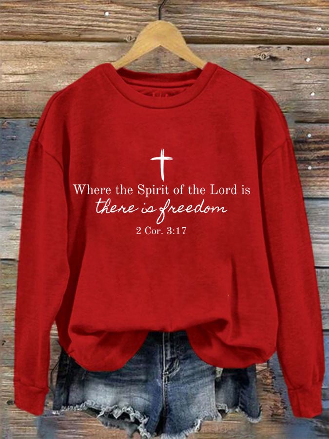 Women's Freedom Printed Crew Neck Sweatshirt