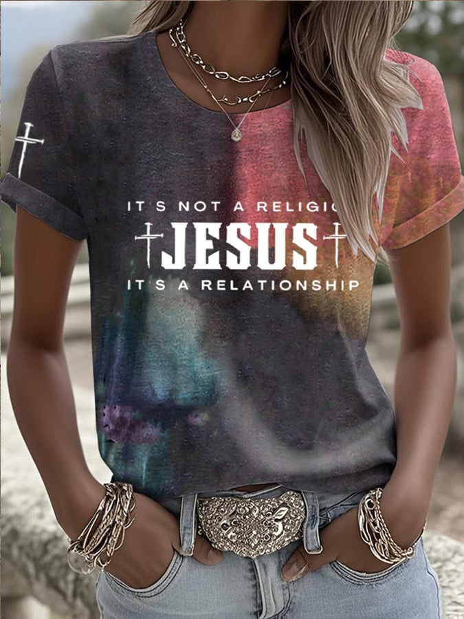 Women's Faith Print Crew Neck T-Shirt