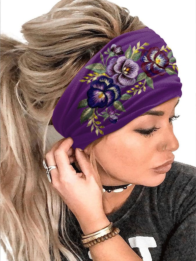 Alzheimer's purple floral headband