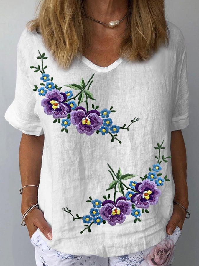 Women's Purple Flower Alzheimer's Awareness Support Shirt