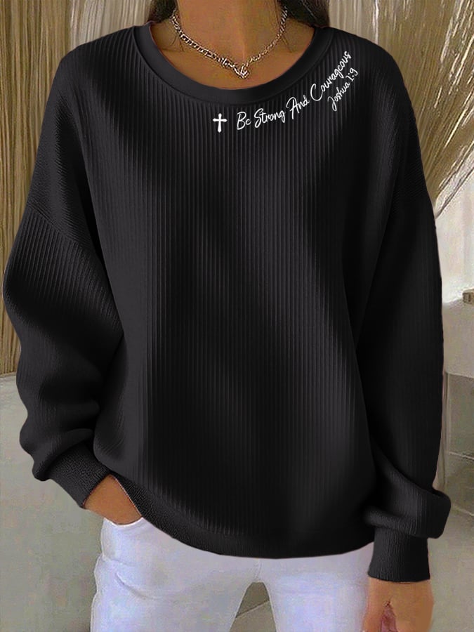 Women's Casual Faith Textured Sweatshirt