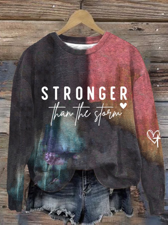 Women's Faith Print Crew Neck Sweatshirt