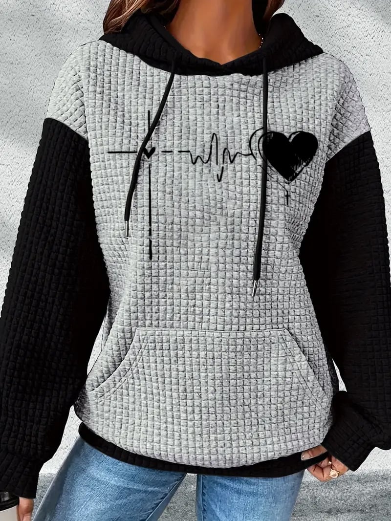Women's Heartbeat Cross Print Casual Sweatshirt