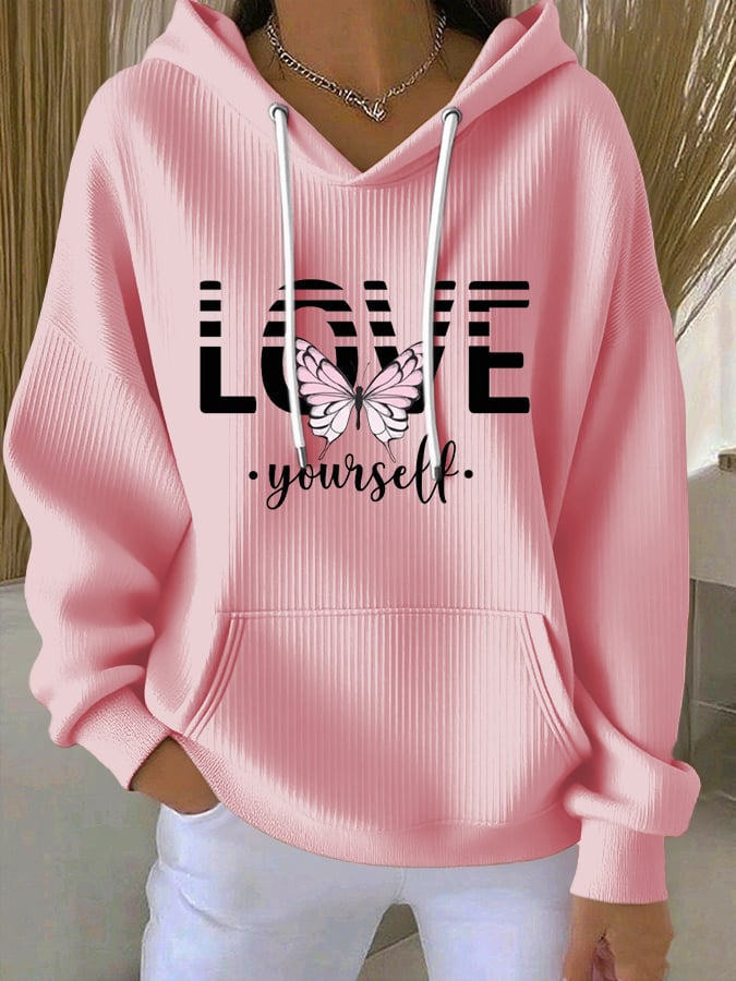 Women's Faith Print Casual Hooded Sweatshirt