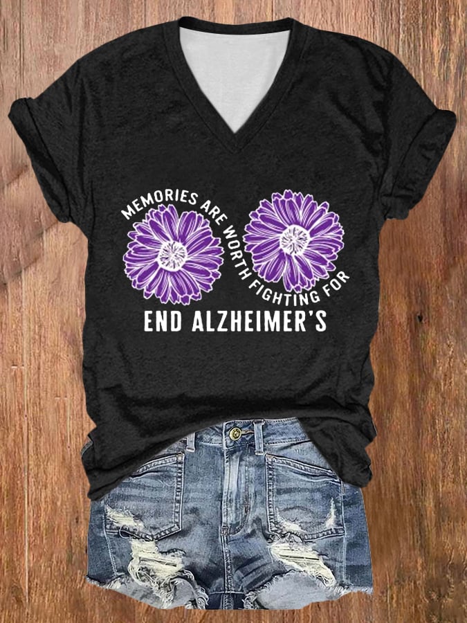 Women's  Alzheimers Awareness Print T-Shirt