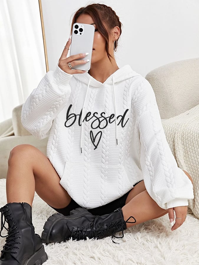 Women's Blessed Casual Cable Hoodie