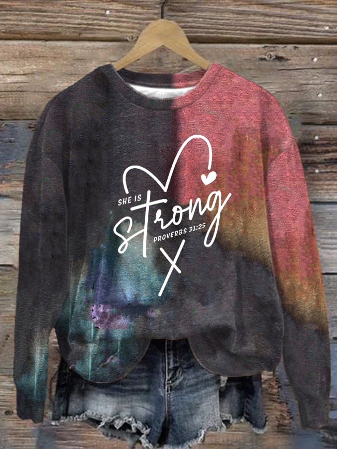 Women's Faith Print Crew Neck Sweatshirt