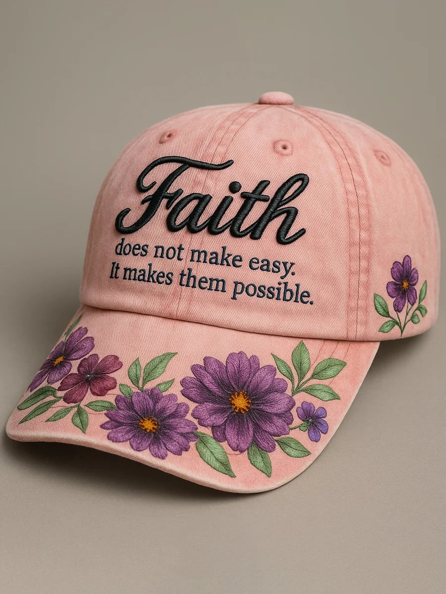 Floral Faith Art Print Hat
