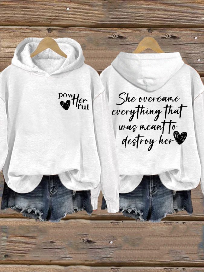 Women's She Overcame Everything That Was Meant To Destroy Her Printed Sweatshirt