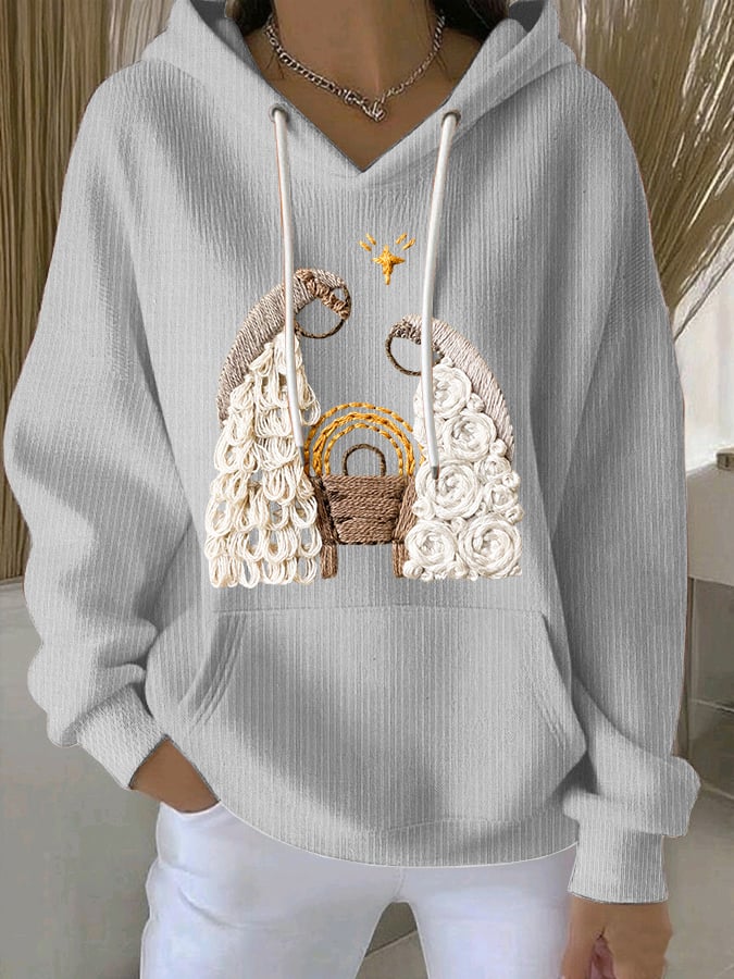 Women's Nativity Print Casual Sweatshirt