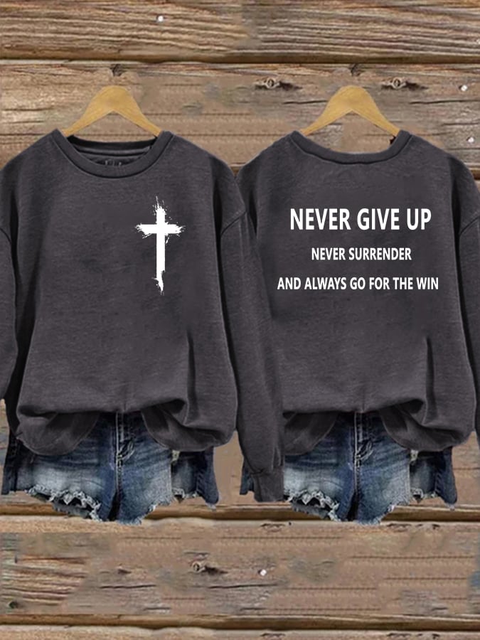 Women'S Casual Faith Print Sweatshirt