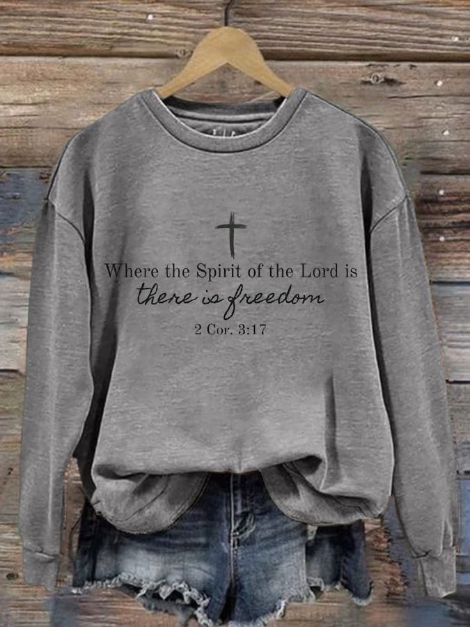 Women's Freedom Printed Crew Neck Sweatshirt