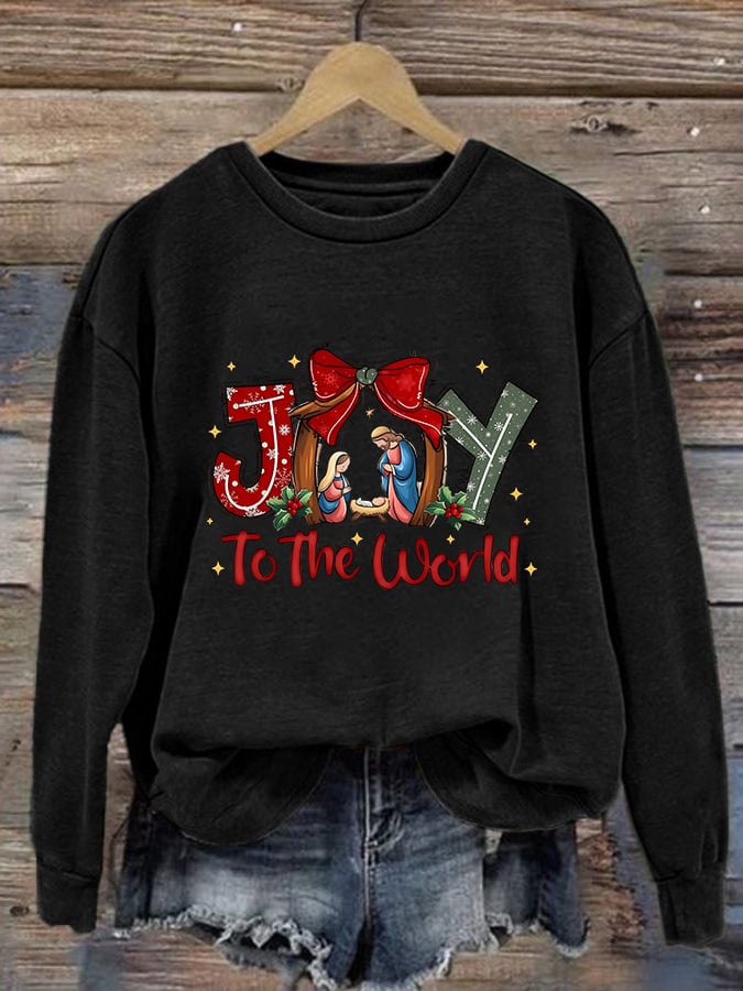 Women'S Casual Christmas "Birthday of Jesus" Print Sweatshirt